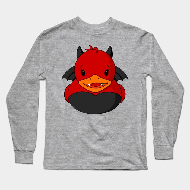 Devil Rubber Duck Long Sleeve T-Shirt by Alisha Ober Designs